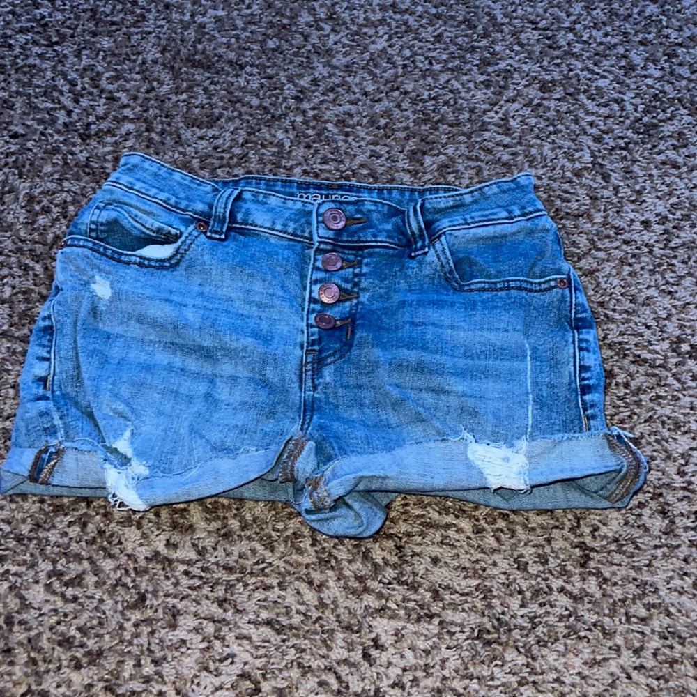 maurices high rise jean shorts